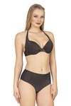 Siyah Balenli Destekli Yüksek Bel Bikini Takım