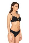 Siyah Destekli Dokulu Bikini Takım