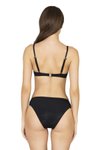Siyah Destekli Dokulu Bikini Takım