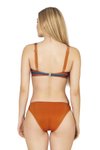 Turuncu Aksesuarlı Renkli Desenli Bikini Takım