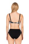 Yaprak Büyük Beden Balenli Destekli Desenli Bikini Takım