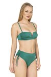 Yeşil İp Detaylı Yüksek Bel Bikini Takım