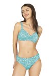 Yeşil Şal Desenli Toparlayıcı Bikini Takım