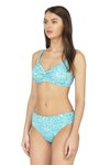Yeşil Şal Desenli Toparlayıcı Bikini Takım