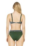Yeşil Yüksek Bel Toparlayıcı Parıltılı Bikini Takım