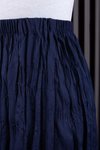 Lacivert Kırışık Kumaş Uzun Etek