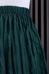 Yeşil Kırışık Kumaş Uzun Etek