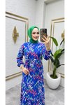 Saks Zikzak Desenli Viscon Elbise