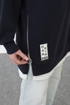 Lacivert Modal Kumaş Arma Ve Fermuar Detaylı Sweatshirt