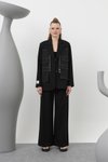 Siyah Cep Detaylı Double Kumaş Blazer Ceket