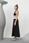 Siyah Paraşüt Kumaş Fermuar Detaylı Uzun Etek