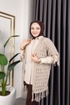 كارديغان قطن محبوك موسمي بشرابات وفتحات