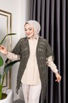 كارديغان قطن خريفي بشراشيب ونقوش من Haki