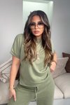 Açık Haki Oysh Kumaş Kısa Kollu Takım