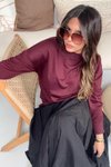 Bordo Basic Mini Yan Yırtmaçlı Sweatshirt