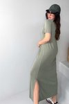Haki Oysh Model Basic Midi Elbise