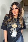 Siyah California Teddy İşleme Tshirt