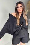 Siyah Massi Model Oversize Şortlu Takım