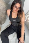 Siyah Mayo Kumaş Silikon Baskı Crop
