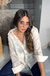 Taş Şerit Biye Nakışlı Pamuk Gömlek