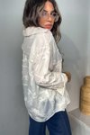 Taş Şerit Biye Nakışlı Pamuk Gömlek