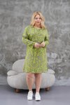 Yeşil Büyük Beden Bağcıklı Yazlık Midi Elbise