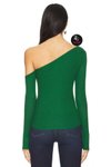 Zümrüt Yeşili Asimetrik Çift Kat İç Göstermez İpek Jarse Bluz