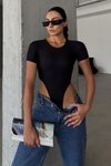 Siyah Kısa Kol Bodysuit