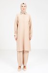 Bej Rahat Kesim Tunik Takım Pantolon