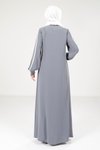 Gri Biye Detaylı Ferace