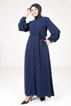 Navy Double Sleeve Abaya