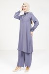 Lacivert Rahat Kesim Tunik Takım Pantolon