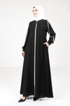 Siyah Biye Detaylı Ferace