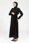 Siyah Düğmeli Elbise