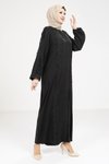 Siyah Güpürlü Şerit Ferace