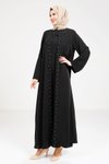 Siyah İnci Detaylı Abaya