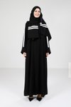 Siyah Kolu Nakışlı Ferace