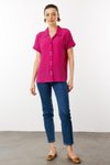 Fuşya Kısa Kollu Gömlek