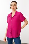 Fuşya Kısa Kollu Gömlek