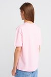 Açık pembe Sıfır Yaka Kısa Kollu Pembe T-shirt
