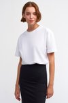 Beyaz Sıfır Yaka Kısa Kollu T-shirt