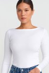 Beyaz Uzun Kollu Bluz