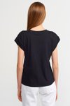 Siyah Sıfır Yaka Kısa Kollu T-shirt
