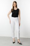 Ekru Beli Lastikli Cepsiz Pantolon