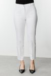 Ekru Beli Lastikli Cepsiz Pantolon