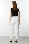 Ekru Beli Lastikli Cepsiz Pantolon