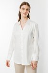 Ekru Büyük Beden Saten Gömlek