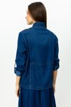 İndigo Fermuarlı Kapak Cepli Mont
