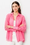 Pembe Astarsız Düğmeli Gömlek
