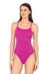 Pembe Thin Strapped Cross Back Detailed Basic Swimsuit
